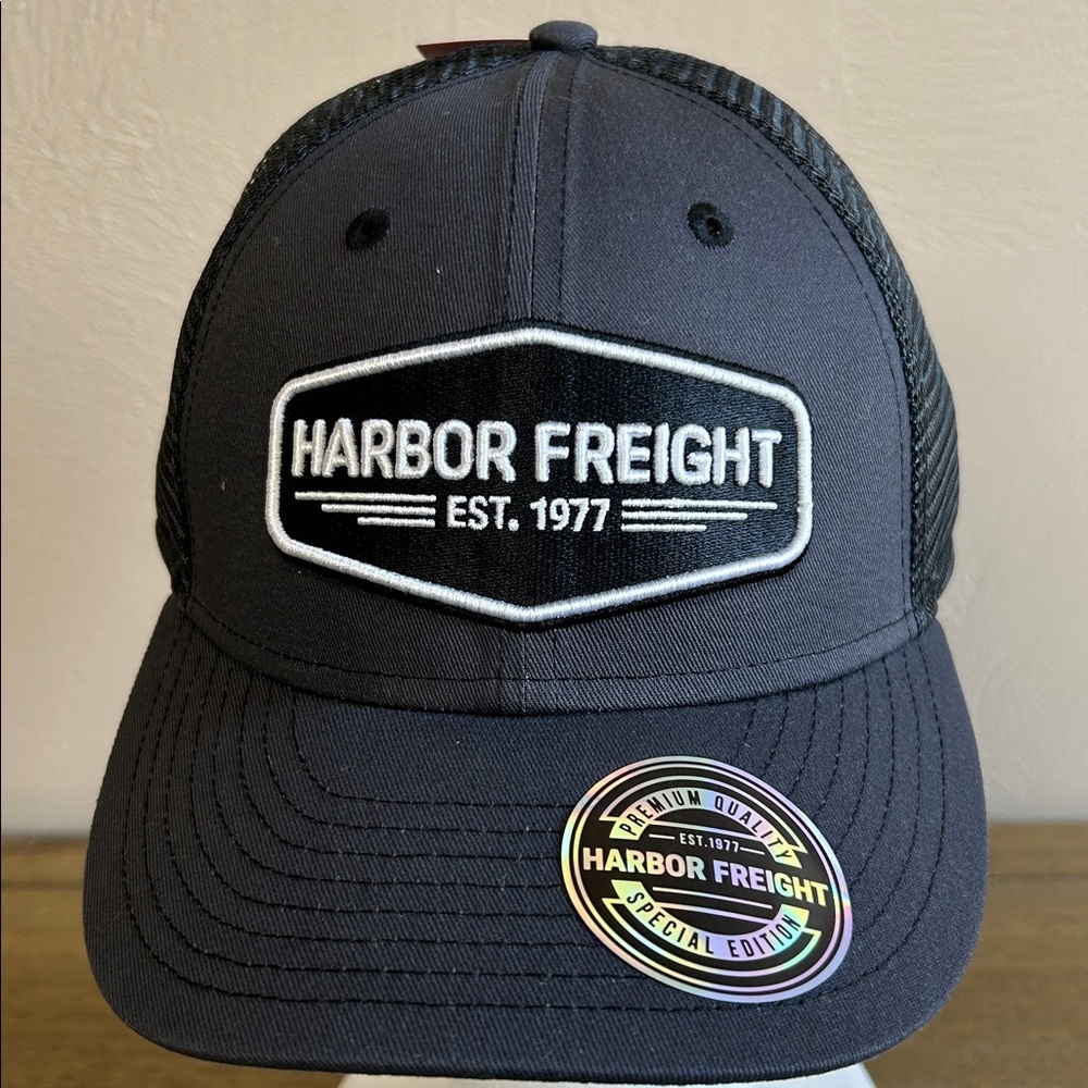 Harbor Freight Tools Special Edition Mesh Black Trucker Hat Adjustable Snap Back